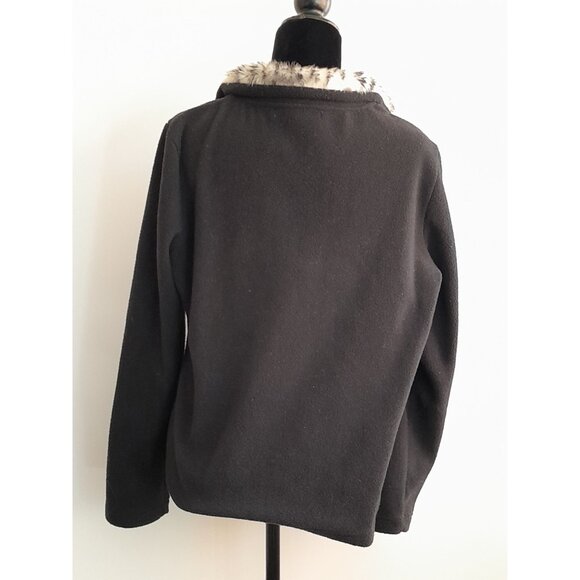 Debbie Morgan Mob Wife Bratz Leopard Collar Zip Jacket Black Size L - Picture 4 of 7